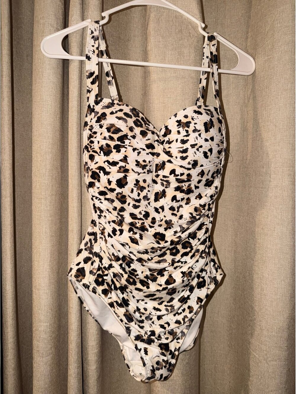 Leopard print niptuck swimsuit